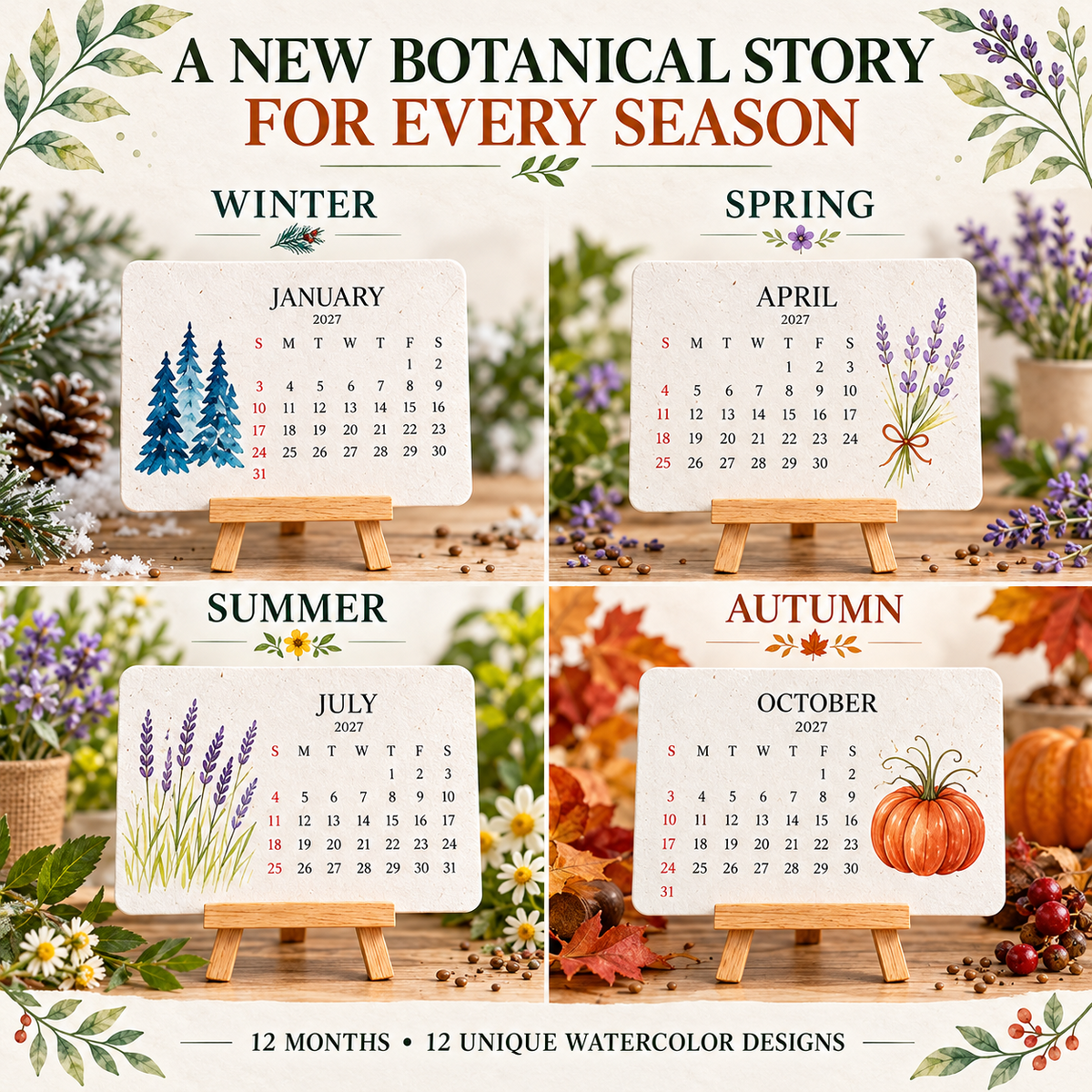 🎄Early Holiday Sale 50% OFF 🌱Eco-Friendly Plantable “Timeless” Seed Calendar 2027